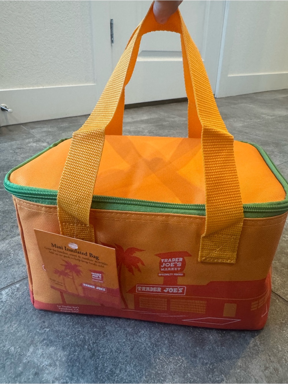Trader Joe’s orange green zip colorful mini insulated bag summer 2026 NEW